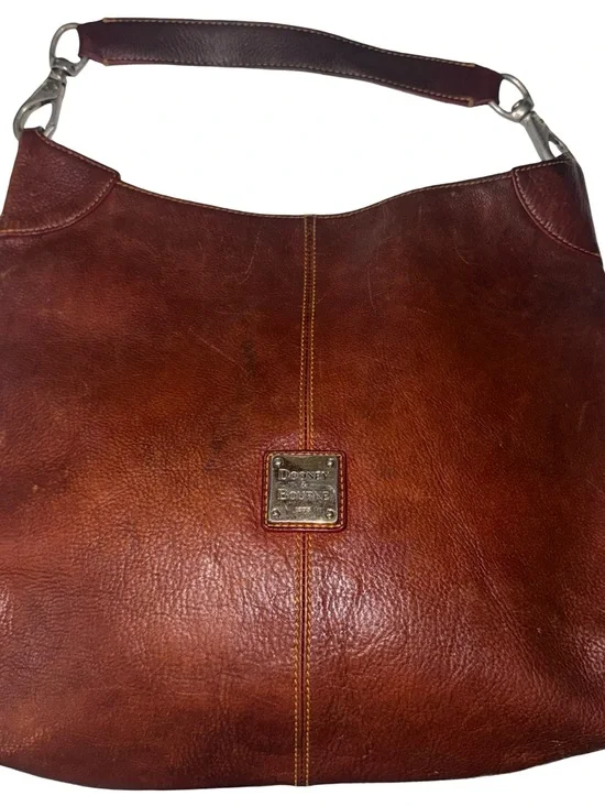 Dooney & Bourke Brown Pebbled Leather Hobo Shoulder Bag Slouchy Vintage Class - Picture 3 of 12